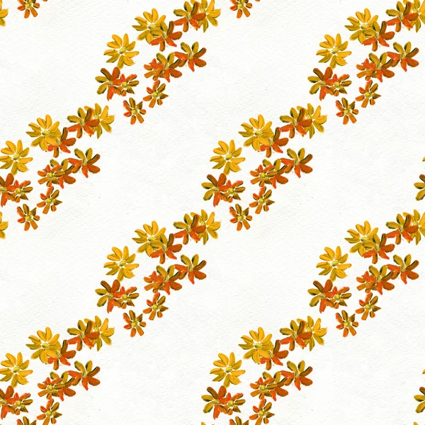 Płynny wzór z żółtymi kwiatami — Zdjęcie stockowe