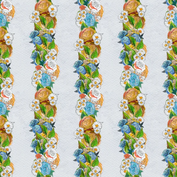 Seamless pattern with colorful flowers — Stock Photo, Image