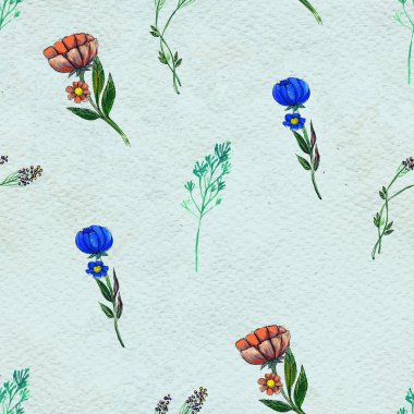 Renkli çiçeklerle kusursuz desen