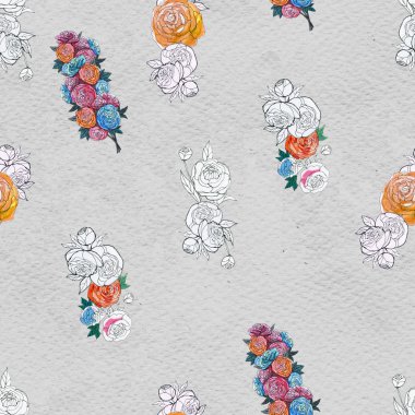Renkli çiçeklerle kusursuz desen