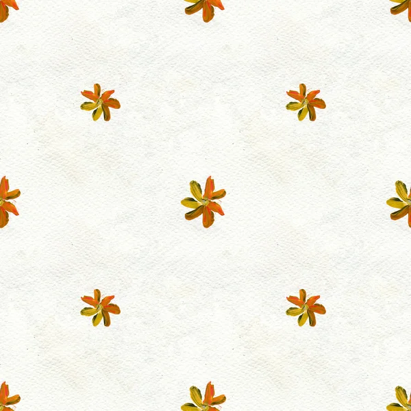 Bezszwowy wzór z pomarańczowymi kwiatami — Zdjęcie stockowe