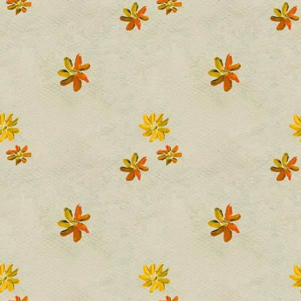 Seamless pattern with yellow flowers — Stock Photo, Image