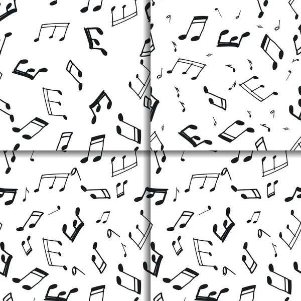 Notes de musique ensemble de motif sans couture — Image vectorielle