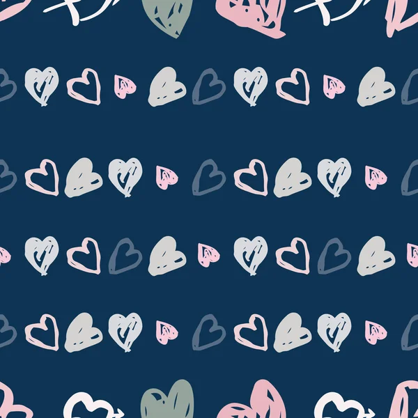 Doodle naadloze patroon met hart — Stockvector