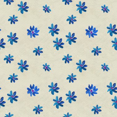 Mavi çiçekli kusursuz desen