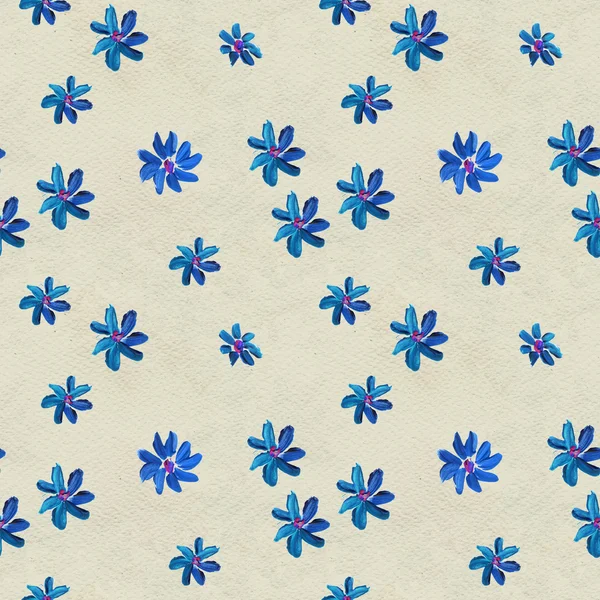 Modello senza cuciture con fiori blu — Foto Stock