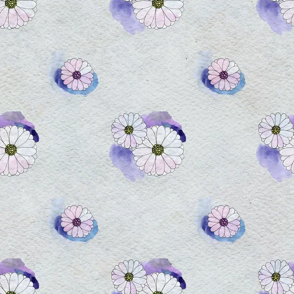 데이지 꽃으로 완벽 한 꽃 패턴 — 스톡 사진