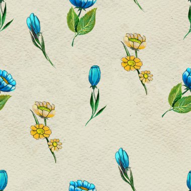 Renkli çiçeklerle kusursuz desen