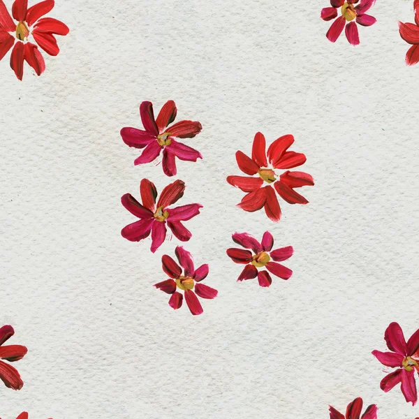 赤い花のシームレスなパターン — ストック写真