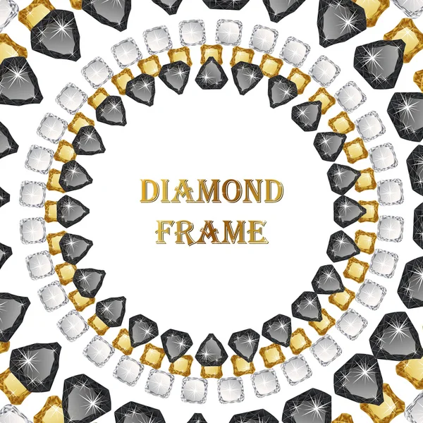 Diamanten runder Rahmen — Stockvektor