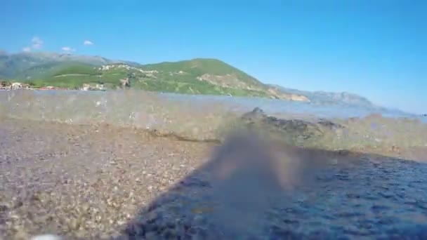 Černá Hora - 29. června 2016: Jaz beach časová prodleva — Stock video