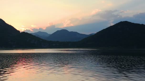 Tramonto sul lago di Skadar — Video Stock