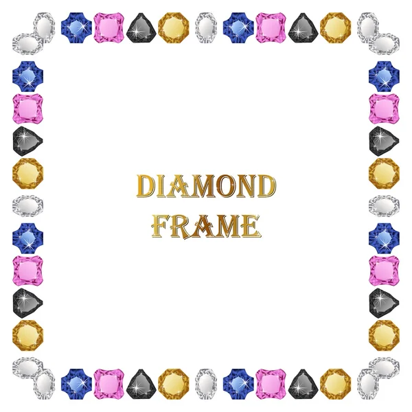 Diamantes quadro quadrado — Vetor de Stock