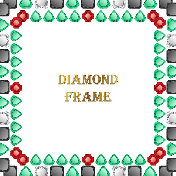 Diamantes quadro quadrado — Vetor de Stock