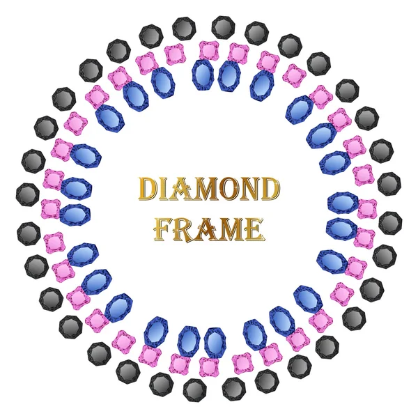 Diamantes armação redonda — Vetor de Stock