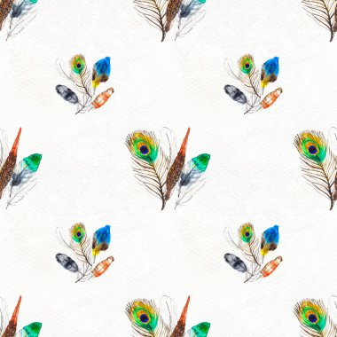 Suluboya tüyleri pürüzsüz desen. Elle boyanmış doku