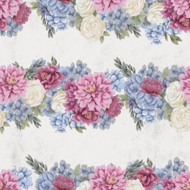 Çiçeksiz suluboya desen. El boyaması çiçekler, tebrik kartı şablonu veya ambalaj kağıdı