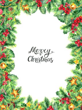 Beyaz arkaplanda Noel sınırı izole