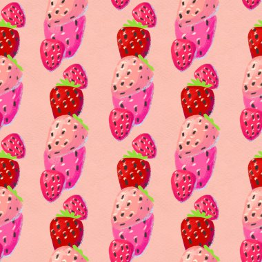 Kusursuz desenli olgun çilekli. Böğürtlen suluboya arkaplanlı el çizimi