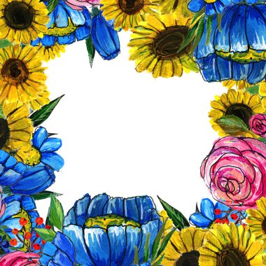 El çizimi Çiçek Kenarı