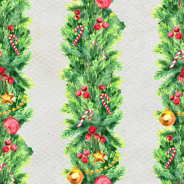 Merry Christmas seamless pattern with garlands — Stock Photo, Image