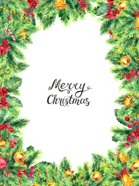 Beyaz arkaplanda Noel sınırı izole