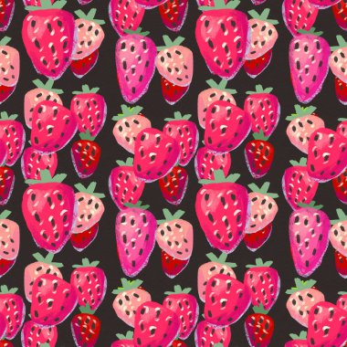 Kusursuz desenli olgun çilekli. Böğürtlen suluboya arkaplanlı el çizimi