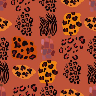 Hayvanın parmak izi vektörü kusursuz desen. Soyut arkaplan