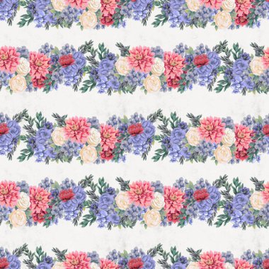 Çiçeksiz suluboya desen. El boyaması çiçekler, tebrik kartı şablonu veya ambalaj kağıdı