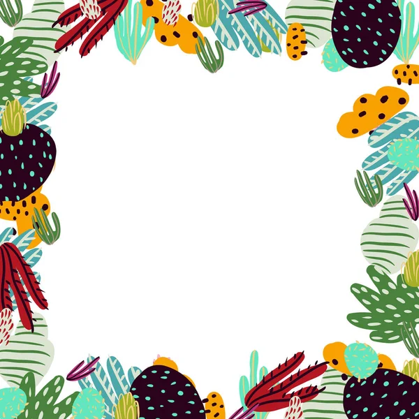 Quadro abstrato feito de flores, corais e ramos. Plantas marinhas. Ilustração vetorial. —  Vetores de Stock