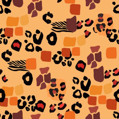 Hayvanın parmak izi vektörü kusursuz desen. Soyut arkaplan