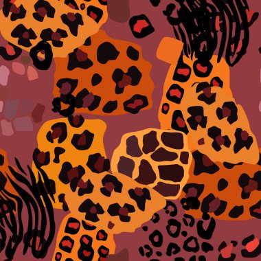 Hayvanın parmak izi vektörü kusursuz desen. Soyut arkaplan