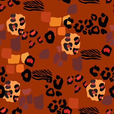 Hayvanın parmak izi vektörü kusursuz desen. Soyut arkaplan