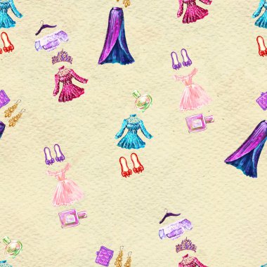 Moda kusursuz bir model. Suluboya el çizimi arkaplan