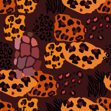 Hayvanın parmak izi vektörü kusursuz desen. Soyut arkaplan