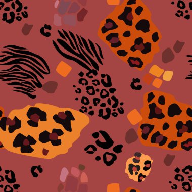 Hayvanın parmak izi vektörü kusursuz desen. Soyut arkaplan