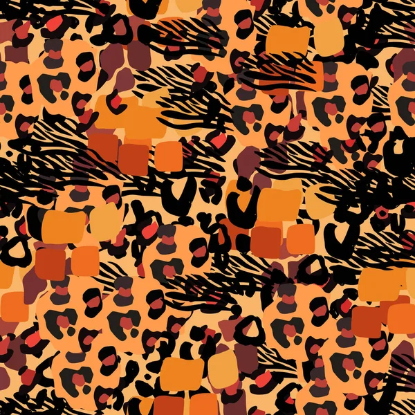 Animal mix motif vectoriel d'impression sans couture. Contexte abstrait — Image vectorielle