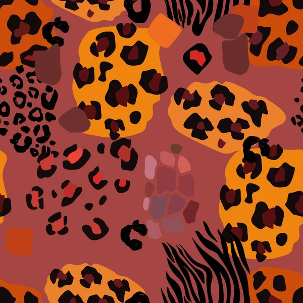 Animal mix motif vectoriel d'impression sans couture. Contexte abstrait — Image vectorielle