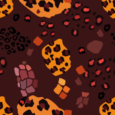 Hayvanın parmak izi vektörü kusursuz desen. Soyut arkaplan