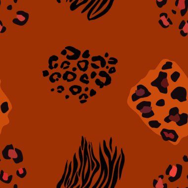 Hayvanın parmak izi vektörü kusursuz desen. Soyut arkaplan