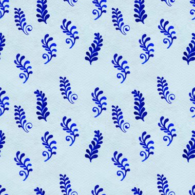 Rusya 'nın gzhel arka planında mavi çiçek deseni var.