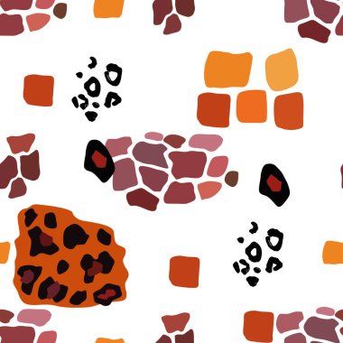 Hayvanın parmak izi vektörü kusursuz desen. Soyut arkaplan