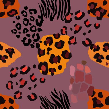 Hayvanın parmak izi vektörü kusursuz desen. Soyut arkaplan