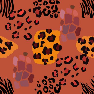 Hayvanın parmak izi vektörü kusursuz desen. Soyut arkaplan