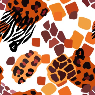 Hayvanın parmak izi vektörü kusursuz desen. Soyut arkaplan