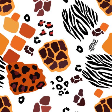 Hayvanın parmak izi vektörü kusursuz desen. Soyut arkaplan