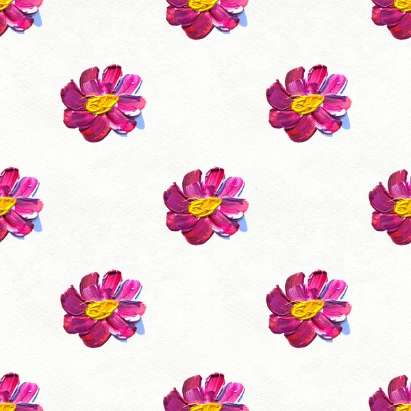 Seamless pattern with flowers. Watercolor or acrylic painting. Hand drawn floral background. — Stock Photo, Image