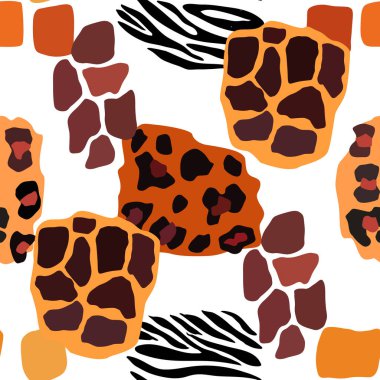 Hayvanın parmak izi vektörü kusursuz desen. Soyut arkaplan