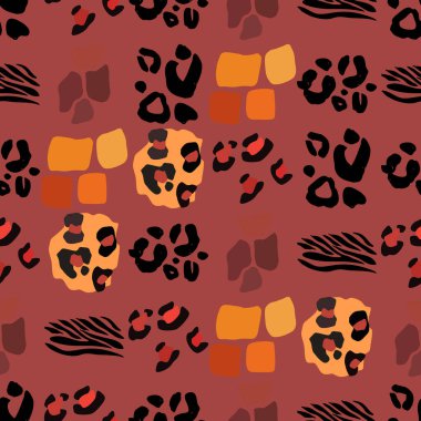 Hayvanın parmak izi vektörü kusursuz desen. Soyut arkaplan