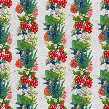 El yapımı şifalı bitkiler pürüzsüz. Şifalı bitkiler kağıt üzerine çizim yapıyor..